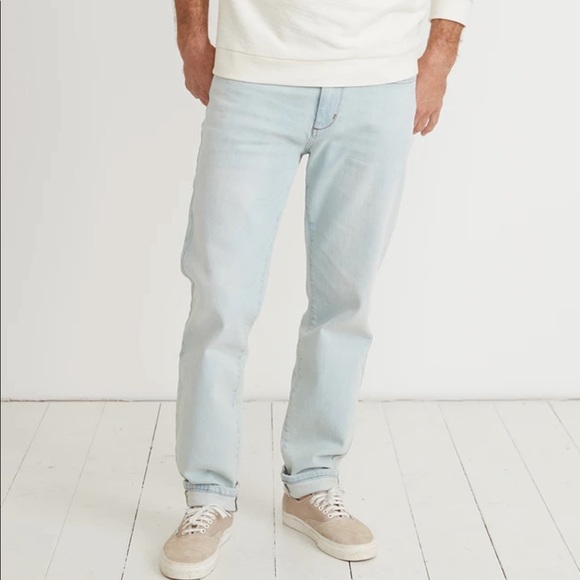 MARINE LAYER NWOT Slim Straight Leg Lightwash Jeans in Light Indigo 30x30 - Picture 4 of 10